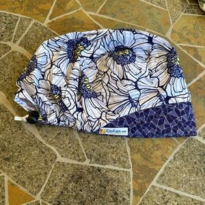 Floral Women's Hat - Blue and White